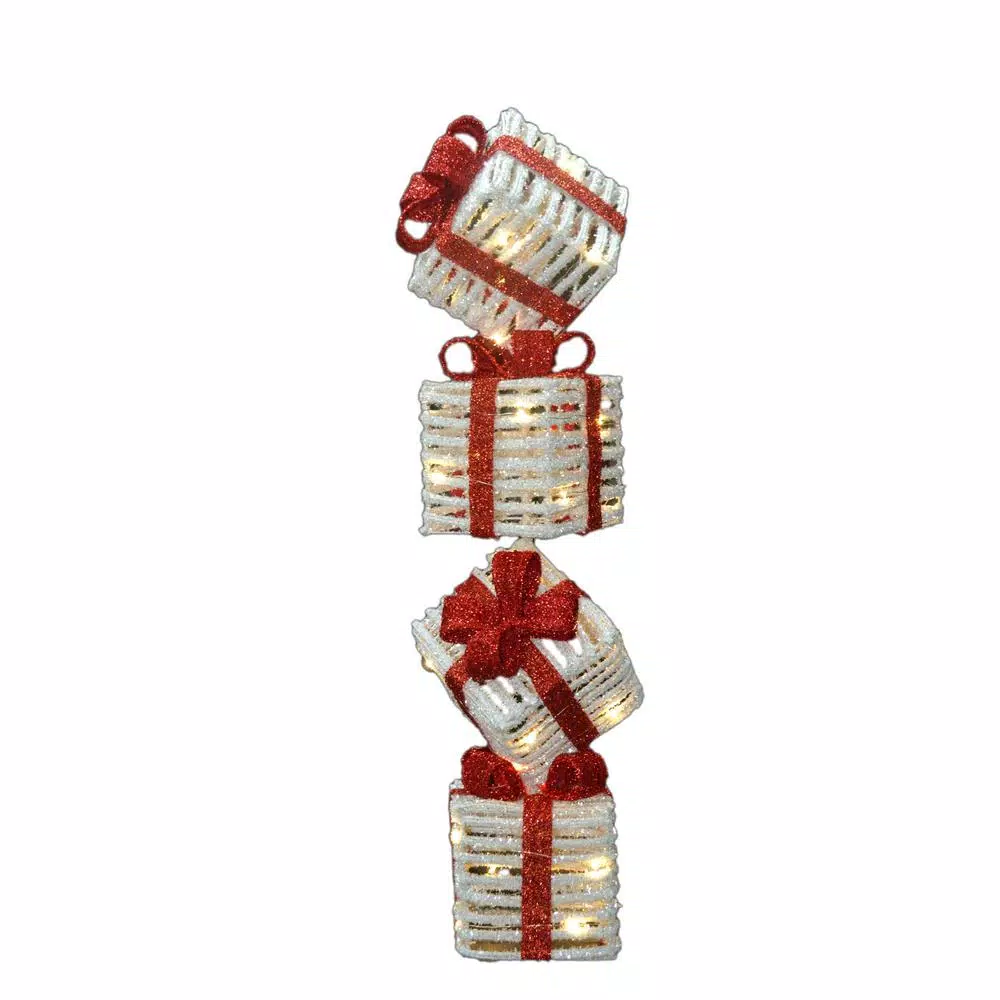 Outdoor Christmas Decorations National Tree Company Pre-Lit 33 In. Sisal Gift Box Tower 1 Outdoor Christmas Decorations National Tree Company Pre-Lit 33 In. Sisal Gift Box Tower