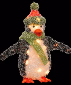 Outdoor Christmas Decorations National Tree Company Pre-Lit 18 In. Tinsel Penguin