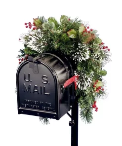 Outdoor Christmas Decorations National Tree Company 36 In. Wintry Pine Collection Mailbox Cover
