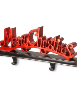 Indoor Christmas Decorations National Tree Company 18 In. Polyresin Merry Christmas Red Decor Includes Base And Hooks