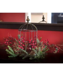 Indoor Christmas Decorations Nearly Natural Pine Berry Birdhouse Candelabrum -Christmas Tree Decorations Shop nearly natural christmas candles holders 4814 1f 1000