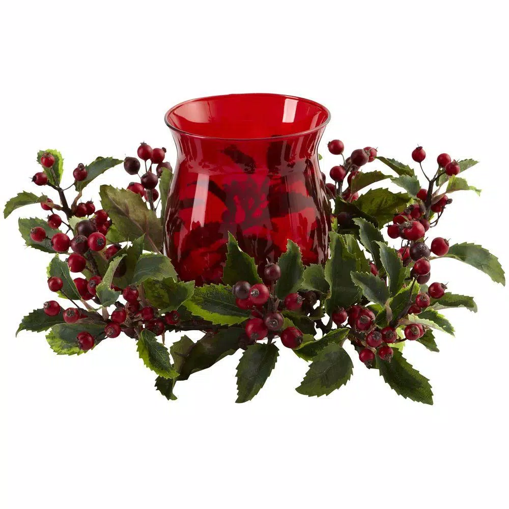 Indoor Christmas Decorations Nearly Natural 6.5 In. Holly Berry Candelabrum 1 Indoor Christmas Decorations Nearly Natural 6.5 In. Holly Berry Candelabrum