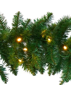 Christmas Greenery Nearly Natural 9 Ft. Battery Operated Pre-lit Artificial Christmas Pine Garland With 50 Warm White LED Lights 8 Christmas Greenery Nearly Natural 9 Ft. Battery Operated Pre-lit Artificial Christmas Pine Garland With 50 Warm White LED Lights -Christmas Tree Decorations Shop nearly natural christmas garland w1100 1f 1000