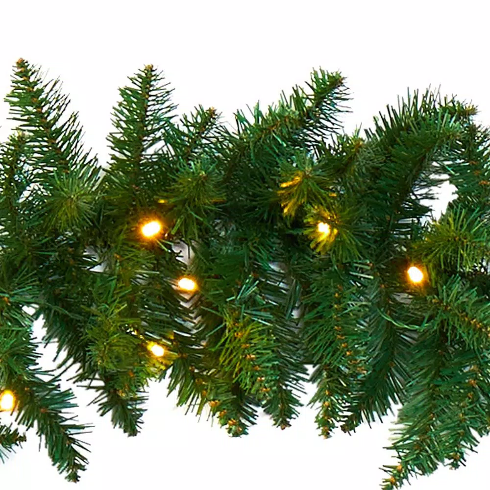 Christmas Greenery Nearly Natural 9 Ft. Battery Operated Pre-lit Artificial Christmas Pine Garland With 50 Warm White LED Lights 4 Christmas Greenery Nearly Natural 9 Ft. Battery Operated Pre-lit Artificial Christmas Pine Garland With 50 Warm White LED Lights - Image 4