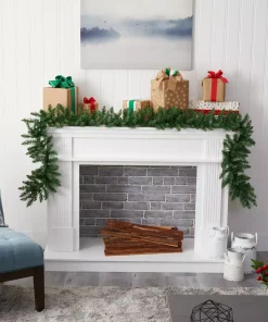 Christmas Greenery Nearly Natural 9 Ft. Battery Operated Pre-lit Artificial Christmas Pine Garland With 50 Warm White LED Lights 9 Christmas Greenery Nearly Natural 9 Ft. Battery Operated Pre-lit Artificial Christmas Pine Garland With 50 Warm White LED Lights -Christmas Tree Decorations Shop nearly natural christmas garland w1100 31 1000