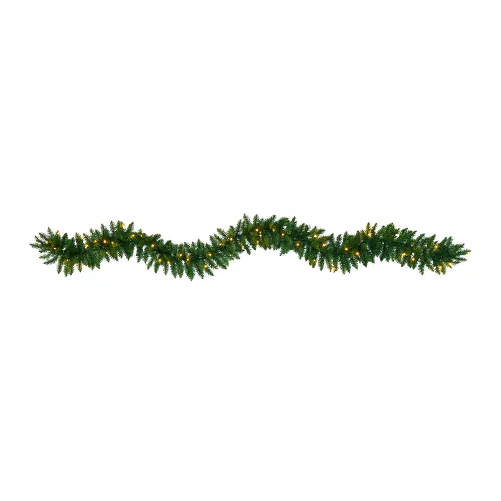 Christmas Greenery Nearly Natural 9 Ft. Battery Operated Pre-lit Artificial Christmas Pine Garland With 50 Warm White LED Lights 1 Christmas Greenery Nearly Natural 9 Ft. Battery Operated Pre-lit Artificial Christmas Pine Garland With 50 Warm White LED Lights
