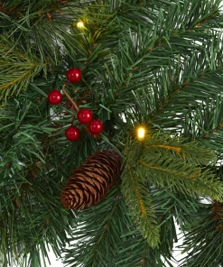 Christmas Greenery Nearly Natural 6 Ft. Battery Operated Pre-lit Mixed Pine Artificial Christmas Garland With 35 Clear LED Lights, Berries And Pinecones 7 Christmas Greenery Nearly Natural 6 Ft. Battery Operated Pre-lit Mixed Pine Artificial Christmas Garland With 35 Clear LED Lights, Berries And Pinecones -Christmas Tree Decorations Shop nearly natural christmas garland w1108 4f 1000