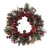 Christmas Greenery Nearly Natural 22in. Apple Berry Wreath
