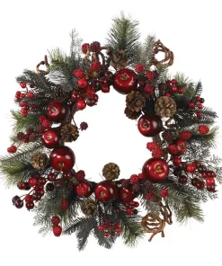 Christmas Greenery Nearly Natural 22in. Apple Berry Wreath
