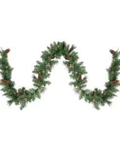 Christmas Greenery Northlight 9 Ft. X 10 In. Pre-Lit Yorkville Pine Artificial Christmas Garland – Clear Lights