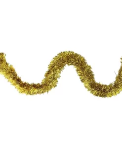 Christmas Greenery Northlight 50 Ft. Unlit Traditional Shiny Gold Christmas Foil Tinsel Garland