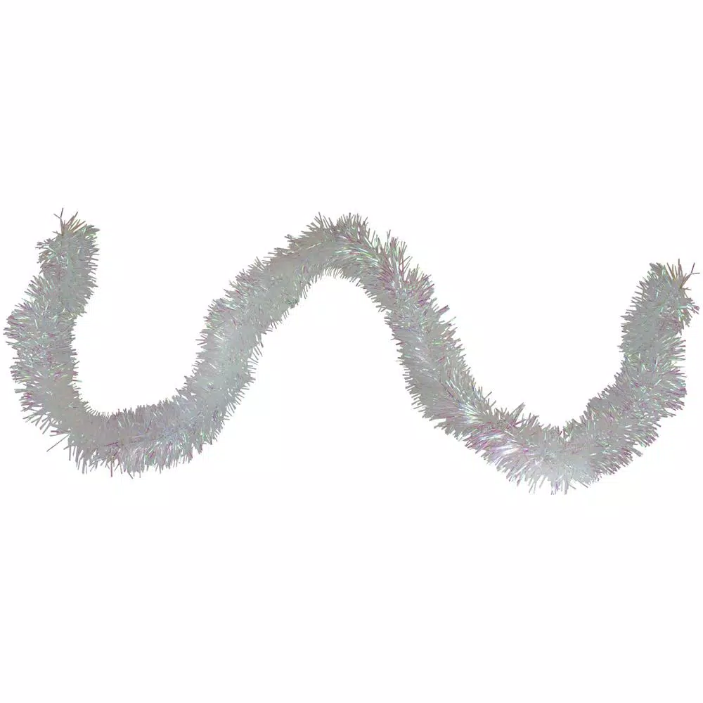 Christmas Greenery Northlight 50 Ft. 6-Ply Unlit Festive Shiny White Iridescent Christmas Tinsel Garland 1 Christmas Greenery Northlight 50 Ft. 6-Ply Unlit Festive Shiny White Iridescent Christmas Tinsel Garland