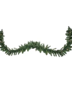 Christmas Greenery Northlight 108 In. Pre-Lit Buffalo Fir Artificial Christmas Garland With Clear Lights