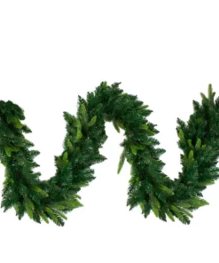Christmas Greenery Northlight 9 Ft. X 10 In. Pre-lit LED Gunnison Pine Artificial Christmas Garland With Clear Lights