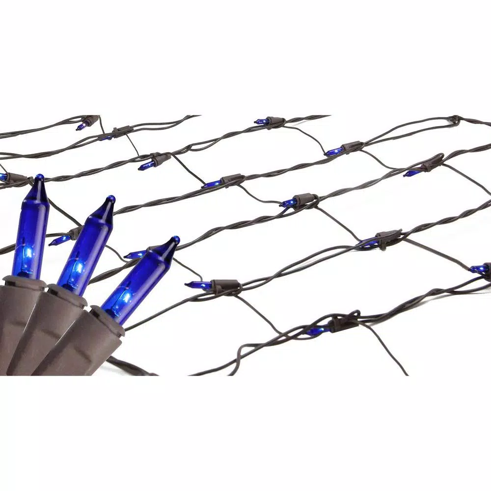 Northlight 2 Ft. X 8 Ft. Blue Mini Net Style Tree Trunk Wrap Christmas Lights With Brown Wire 1 Northlight 2 Ft. X 8 Ft. Blue Mini Net Style Tree Trunk Wrap Christmas Lights With Brown Wire