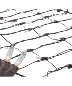 Northlight 2 Ft. X 8 Ft. Clear Mini Net Style Tree Trunk Wrap Christmas Lights With Brown Wire