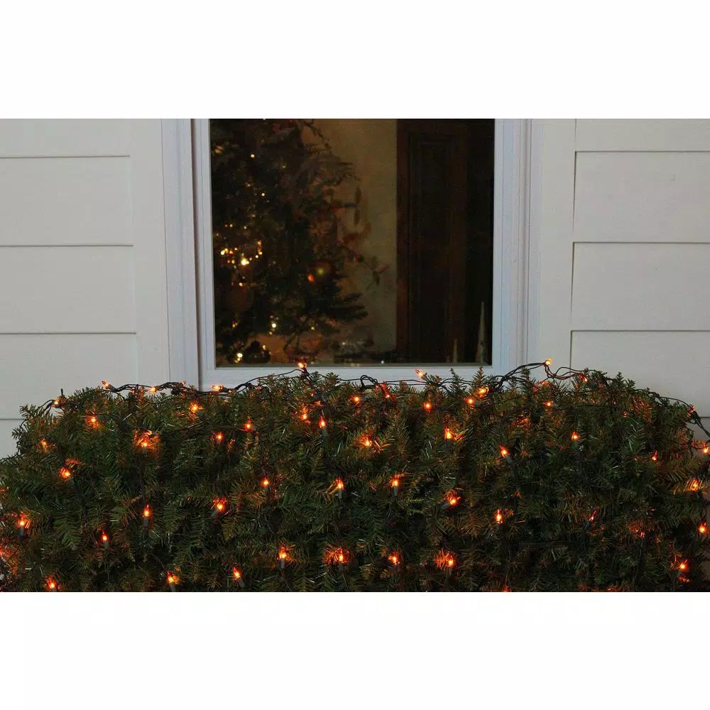Northlight 4 Ft. X 6 Ft. Orange Mini Net Style Christmas Lights With Green Wire 2 Northlight 4 Ft. X 6 Ft. Orange Mini Net Style Christmas Lights With Green Wire - Image 2