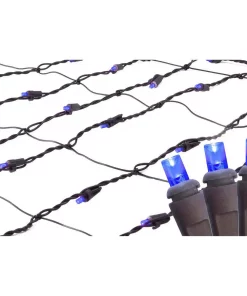 Northlight 2 Ft. X 8 Ft. Blue LED Net Style Tree Trunk Wrap Christmas Lights With Brown Wire