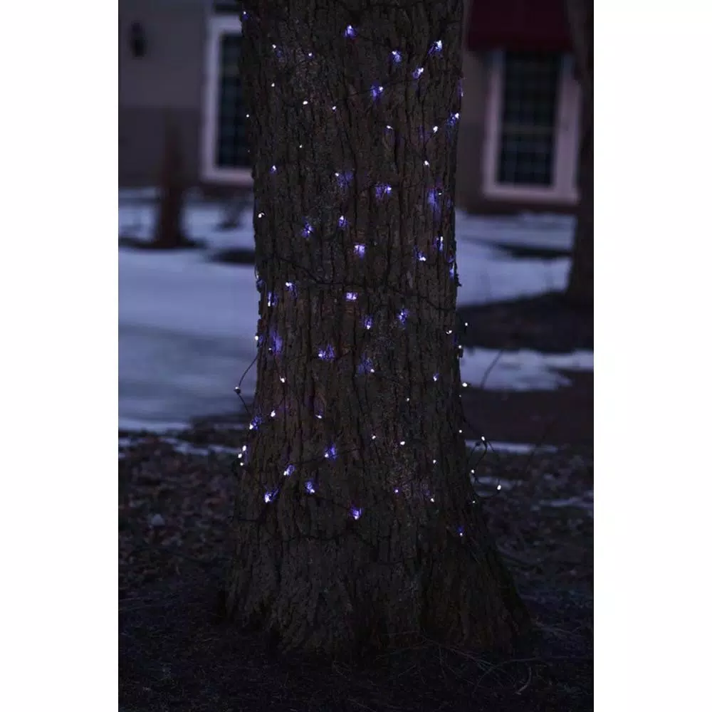 Northlight 2 Ft. X 8 Ft. Blue LED Net Style Tree Trunk Wrap Christmas Lights With Brown Wire 2 Northlight 2 Ft. X 8 Ft. Blue LED Net Style Tree Trunk Wrap Christmas Lights With Brown Wire - Image 2