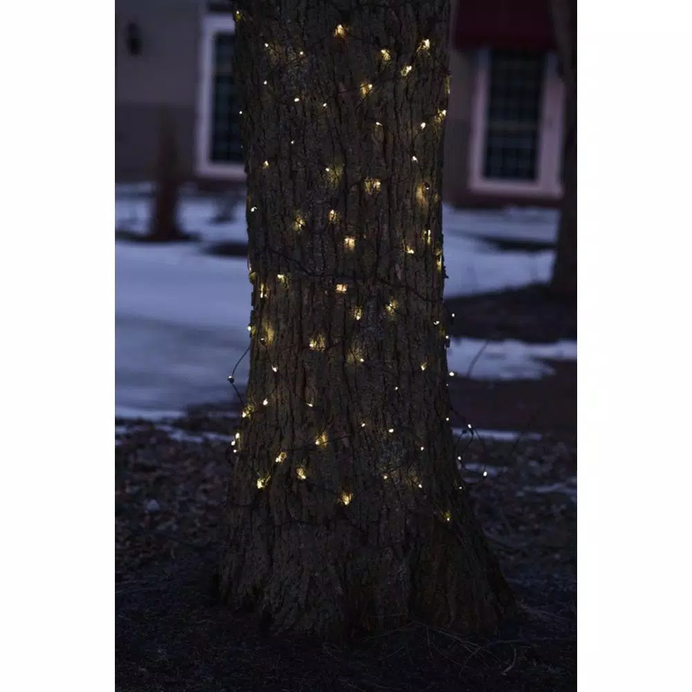 Northlight 2 Ft. X 8 Ft. Warm White LED Net Style Tree Trunk Wrap Christmas Lights With Brown Wire 2 Northlight 2 Ft. X 8 Ft. Warm White LED Net Style Tree Trunk Wrap Christmas Lights With Brown Wire - Image 2