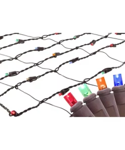 Northlight 2 Ft. X 8 Ft. Multi-Color LED Net Style Tree Trunk Wrap Christmas Lights With Brown Wire