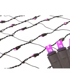 Northlight 2 Ft. X 8 Ft. Pink LED Net Style Tree Trunk Wrap Christmas Lights With Brown Wire