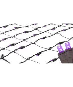 Northlight 2 Ft. X 8 Ft. Purple LED Net Style Tree Trunk Wrap Christmas Lights With Brown Wire