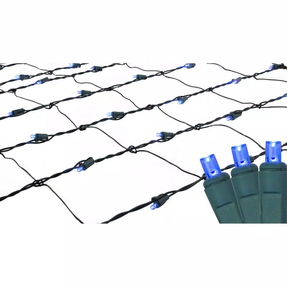 Northlight 4 Ft. X 6 Ft. Blue LED Net Style Christmas Lights With Green Wire 1 Northlight 4 Ft. X 6 Ft. Blue LED Net Style Christmas Lights With Green Wire