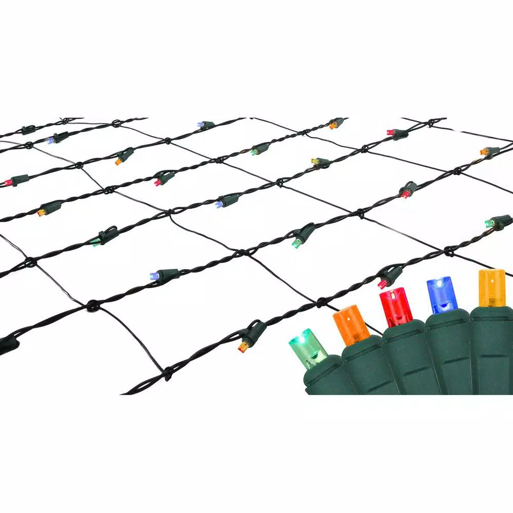 Northlight 4 Ft. X 6 Ft. Multi-Color LED Net Style Christmas Lights With Green Wire 1 Northlight 4 Ft. X 6 Ft. Multi-Color LED Net Style Christmas Lights With Green Wire