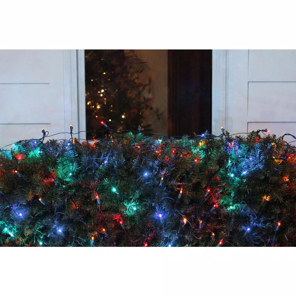 Northlight 4 Ft. X 6 Ft. Multi-Color LED Net Style Christmas Lights With Green Wire 2 Northlight 4 Ft. X 6 Ft. Multi-Color LED Net Style Christmas Lights With Green Wire - Image 2