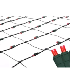 Northlight 4 Ft. X 6 Ft. Red LED Net Style Christmas Lights With Green Wire