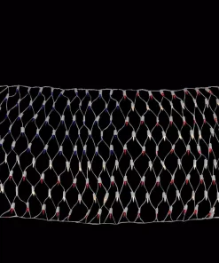Christmas Lights Northlight 24 In. X 33 In. 200-Light Count Red, White And Blue American Flag Mini Net Lights With White Wire