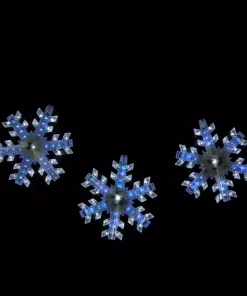 Northlight 2.08 Ft. 3-Light Cascading Blue And White Snowfall LED Snowflake Christmas Lights