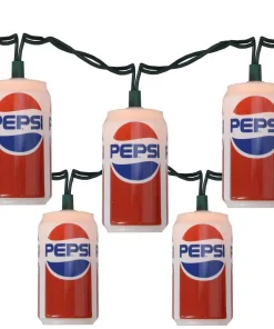 Northlight 10-Light Red And White Classic Pepsi Can Novelty Christmas Lights With 8.5 Ft. White Wire