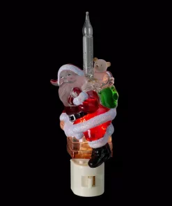 Christmas Lights Northlight Clear Santa Claus In Chimney Christmas Bubble Night Light