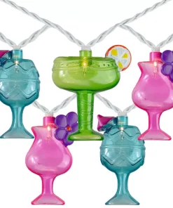 Christmas Lights Northlight 7.5 Ft. 10-Count Mixed Cocktail Summer Patio Incandescent Lights With White Wire