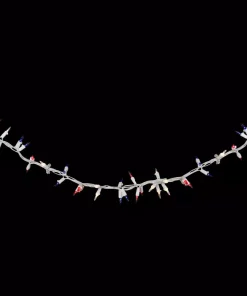 Christmas Lights Northlight 5.6 Ft. 105-Light Count Red, Clear And Blue Christmas Garland Mini Lights With White Wire