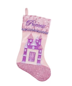 Indoor Christmas Decorations Northlight 18.5 In. Pink And Purple Embroidered Glitter Princess Photo Frame Christmas Stocking