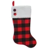 Indoor Christmas Decorations Northlight 23 In. Black And Red Polyester Rustic Buffalo Plaid Christmas Stocking