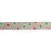 Christmas Tree Decorations Northlight 2.5 In. X 16 Yds. Red And Green Glitter Snowflake Burlap Wired Craft Ribbon