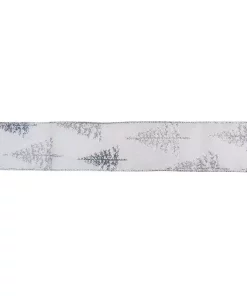 Christmas Tree Decorations Northlight 2.5 In. X 16 Yds. Shimmering White And Sparkling Silver Tree Wired Craft Ribbon
