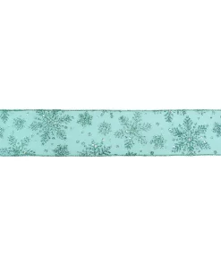 Christmas Tree Decorations Northlight 2.5 In. X 16 Yds. Shimmering And Sparkly Aqua Snowflake Wired Craft Ribbon