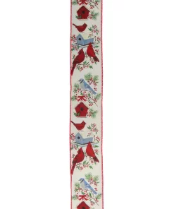 Christmas Tree Decorations Northlight 2.5 In. X 16 Yds. Red Cardinals And Blue Bird Wired Craft Ribbon