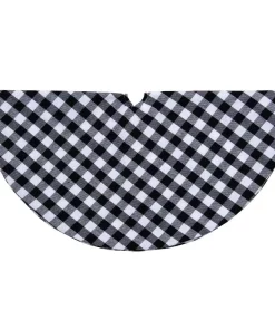Christmas Tree Decorations Northlight 20 In. White And Black Buffalo Plaid Mini Christmas Tree Skirt