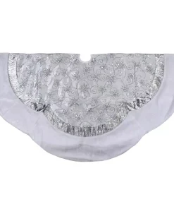 Christmas Tree Decorations Northlight 60 In. Iridescent Sequined White And Silver Christmas Tree Skirt With Faux Fur Trim