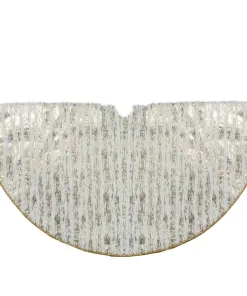 Christmas Tree Decorations Northlight 48 In. White And Gold Wood Grain Pattern Christmas Tree Skirt