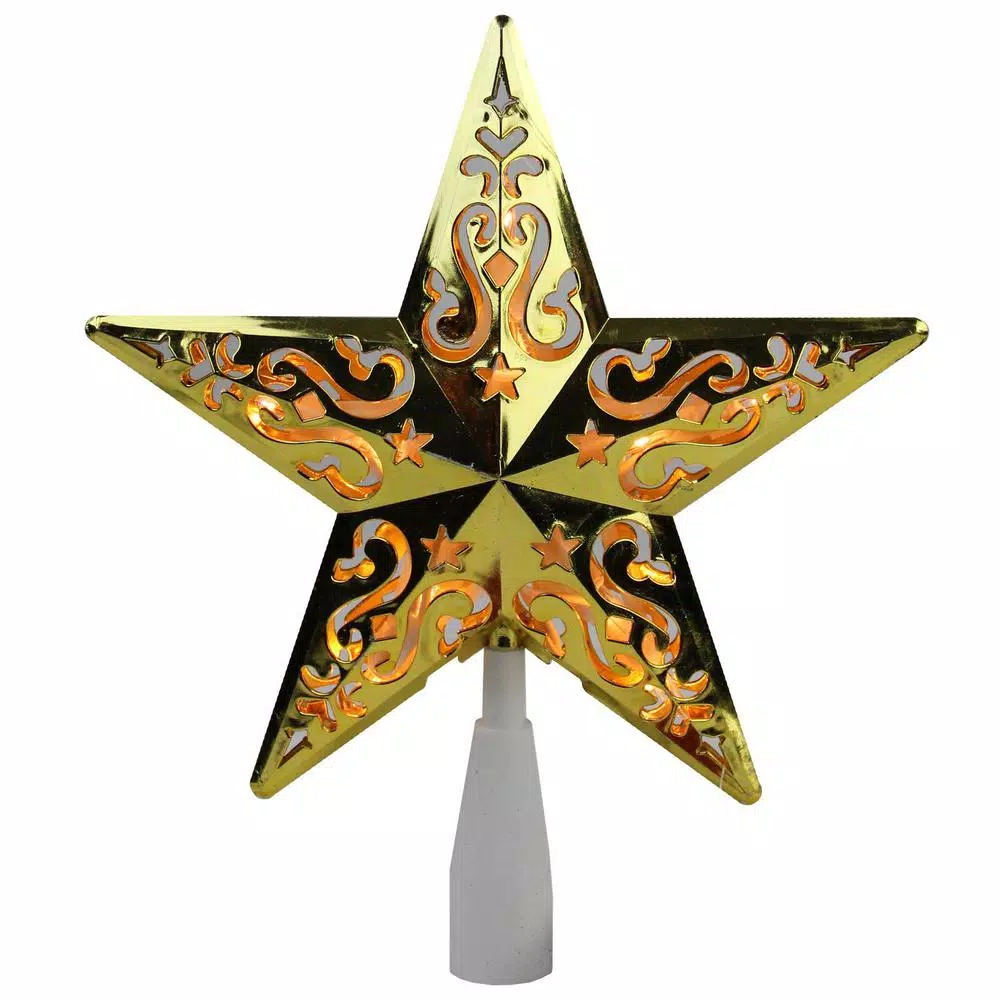 Christmas Tree Decorations Northlight 8.5 In. Gold Star Cut-Out Design Christmas Tree Topper β Clear Lights 1 Christmas Tree Decorations Northlight 8.5 In. Gold Star Cut-Out Design Christmas Tree Topper β Clear Lights