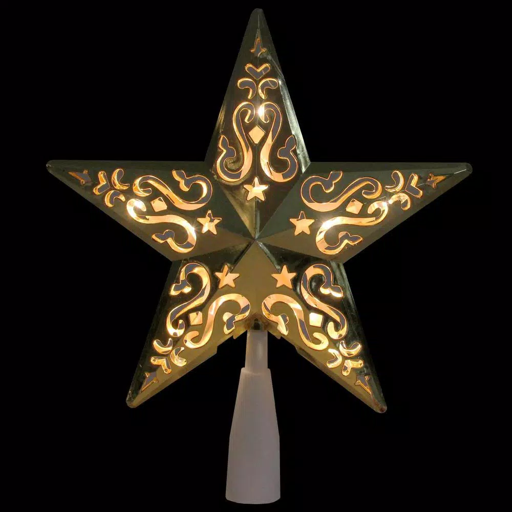Christmas Tree Decorations Northlight 8.5 In. Gold Star Cut-Out Design Christmas Tree Topper β Clear Lights 2 Christmas Tree Decorations Northlight 8.5 In. Gold Star Cut-Out Design Christmas Tree Topper β Clear Lights - Image 2