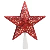 Christmas Tree Decorations Northlight 8.5 In. Red Glitter Star Cut-Out Design Christmas Tree Topper – Clear Lights