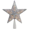 Christmas Tree Decorations Northlight 8.5 In. Silver Glitter Star Cut-Out Design Christmas Tree Topper – Clear Lights